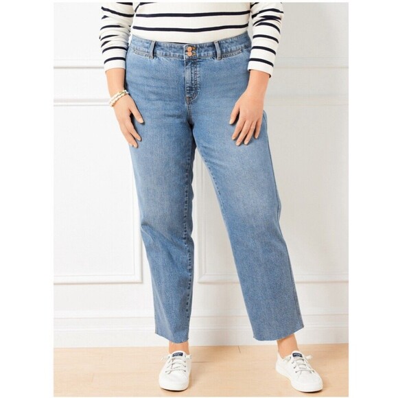 Talbots Women’s Petite Easy Straight Ankle Jeans Blue 22WP High Waist - Picture 5 of 12